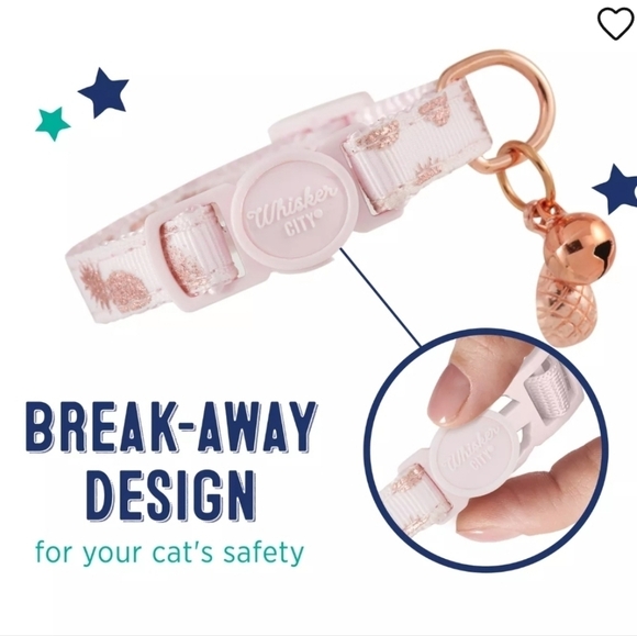 *Free with purchase* Whisker City® Pink Pineapple Adjustable Cat Collar - Picture 3 of 6